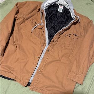 Dickies Tan Jacket with Gray Hood